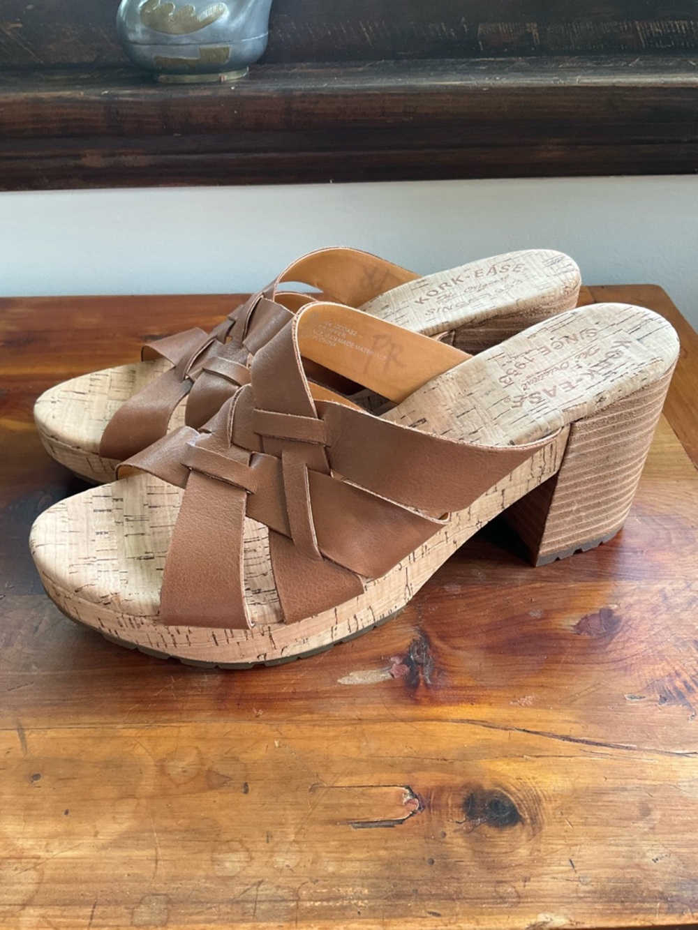 Kork-Ease Brown Charis Cork-Platform Sandals, Size 9